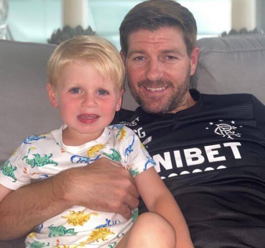 Lio Gerrard with his father Steven Gerrard.